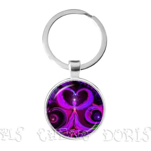 Rainbow Chakra Angel Key Chains Yoga Zen Buddhism OM Spiritual Meditation Keychain 7 Chakra Reiki Healing Sacred Hope Jewelry