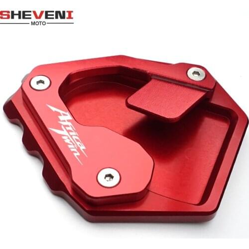 With LOGO Africa Twin CNC Aluminum Side Stand Extension Foot Plate Enlarge Pad for Honda CRF1000L 2015 2016 2017 2018 2019