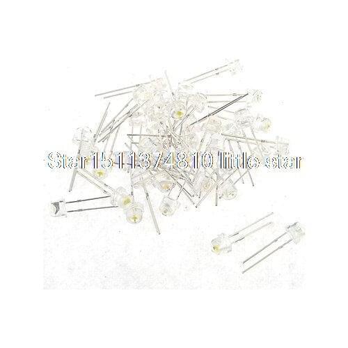 40pcs 6mm Head Straw Hat Warm White Light Bulb 2pin DIP DC 3V Emitting Diode LED