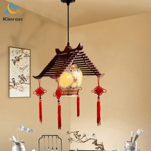 Modern Simplicity Solid Wood LED Chandelier Bedroom Study Restaurant Hotel Pendant Lights Living Room Decor Ceramic Pendant Lamp