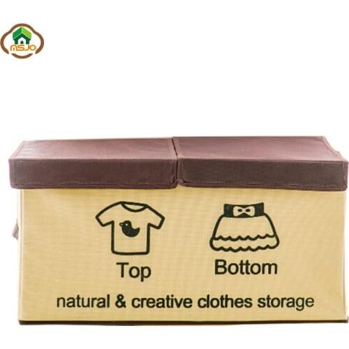 Msjo Clothes Storage Bag Non-woven Folding Closet Organizer For Pillow Quilt Blanket Towel Underwear Under Bed Storage Bag