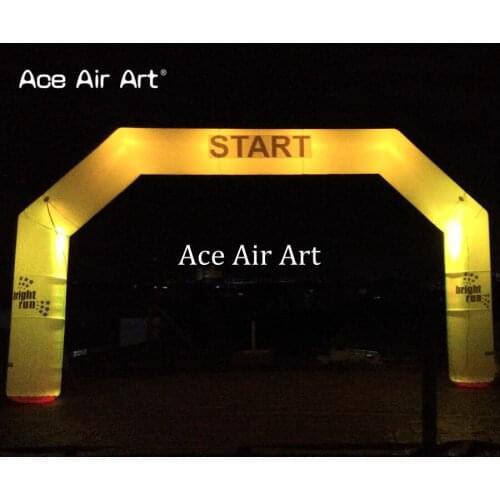 Customized led lighting inflatable start finish line,France night rece archway night run or Nighttime events