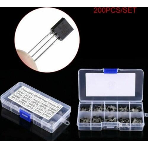 Top10Values x20 200pcs NPN PNP Power Transistor Assortment Kit Box BC337