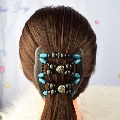 Blue heart beads magic comb 20 pcs/lot Double Magic Fashion lady special christmas gift