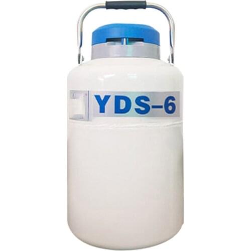 YDS-6 Storage Type Cryogenic Liquid Nitrogen Tank 6L Sealed Leak-Proof Aluminum Liquid Nitrogen Tank Liquid Nitrogen Container