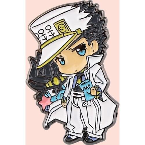 ZF3142 Anime Boy Jewelry Enamel Pins And Brooches Cartoon Creative Metal Denim Hat Badge For Friends Kids
