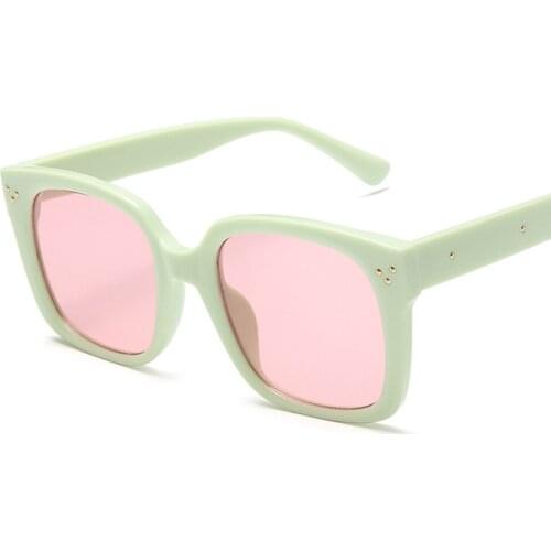 2021 New Oversized Square Women Sunglasses Retro Tinted Color Lens Shade Eye Glsses Brand Designer UV400 Lunette De Soleil Femme