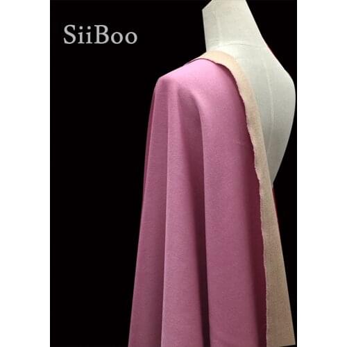 French handmade thick double side pink khaki viscose cashmere wool fabric for women winter coat cloak laine cachemire SP5901