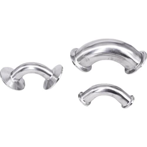 0.5" 1.5" 2" 2.5" 3" 3.5" 4" Tri Clamp 90 Degree Elbow SUS304 316L Stainless Steel Sanitary Pipe Fitting Connector Homebrew Beer