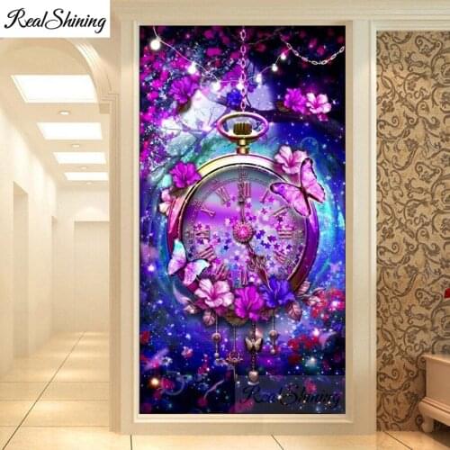 2020 round Diamond Painting Forest,butterfly, pocket watch Full square Rhinestone of Picture Diamond mosaic Valentines Day F629