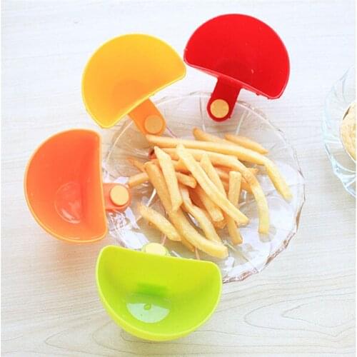 4pcs/set Dip Saucers Assorted Salad Sauce Ketchup Jam Dip Clip Cup Bowl For Tomato Salt Vinegar Sugar Flavor Splice Kitchen Tool