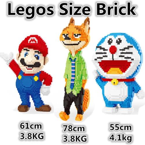 Balody big size blocks Nick fox Model Building Bricks Mar Doll robot cat Toys Anime Juguetes Gifts for TOY Shop Display