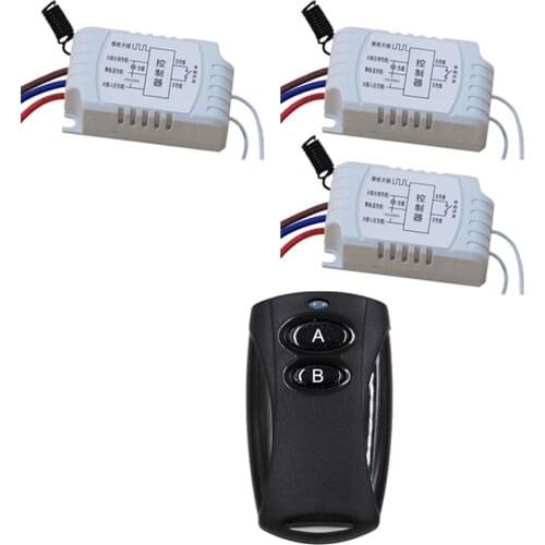 Free Shipping AC220VWireless Smart Remote Control Switch with Manual Button 3pcs Receiver and Transmitter 315MHZ Hot Sales