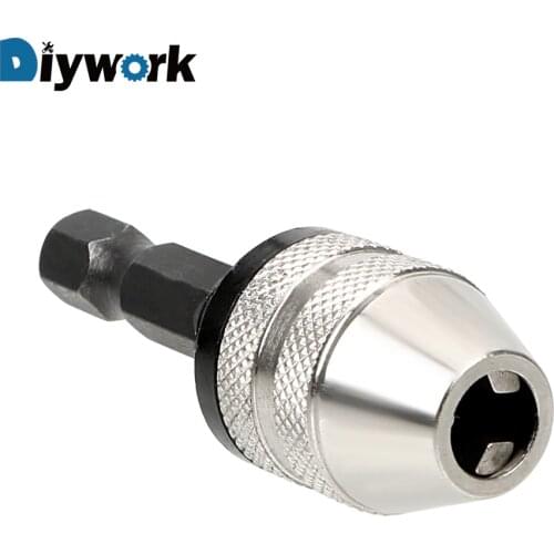 DIYWORK Quick Change Adapter Hex Shank Tool 0.3-3.5mm Drill Bit Chuck 1/4" Inch Converter Power Tool Accessories