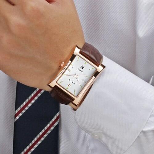 Watches men 2019 Luxury brand WWOOR classic Fashion Genuine Leather Mens Wrist Watches Waterproof Male Wristwatch mens 2019