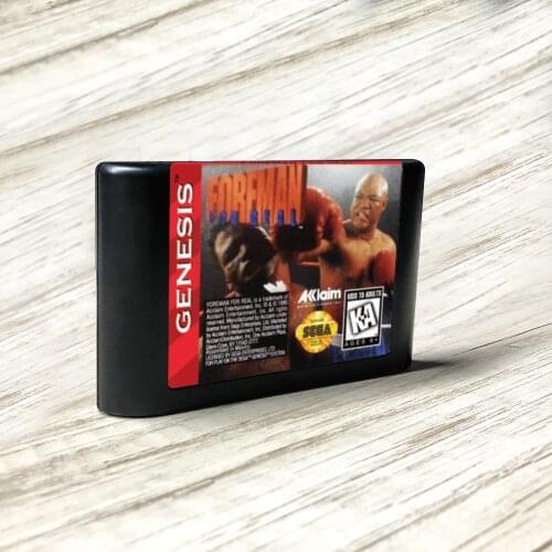 Foreman for Real - USA Label Flashkit MD Electroless Gold PCB Card for Sega Genesis Megadrive Video Game Console