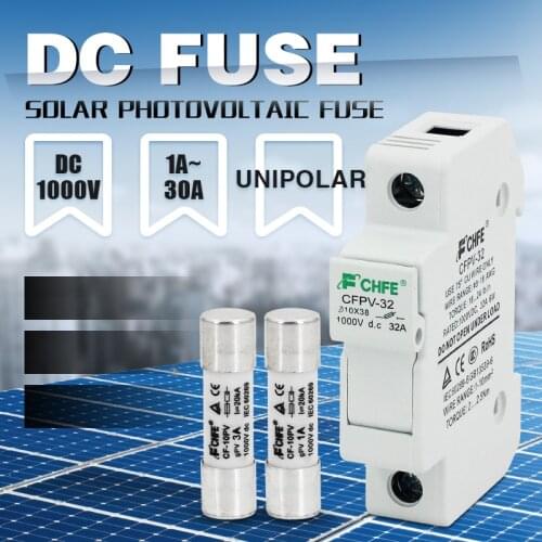 1pcs Solar PV Fuse Holders suitable for 10*38mm PV fuse Fuse Link for solar system protection DC FUSE