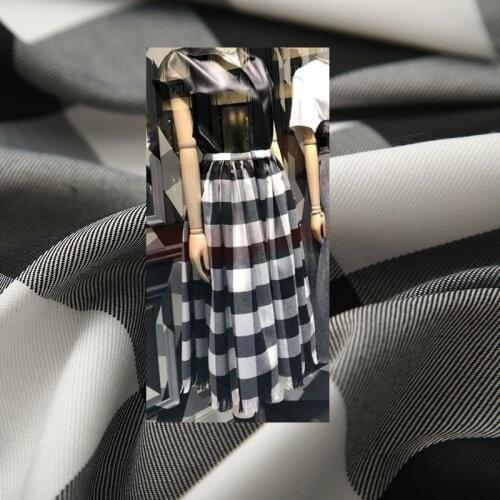 Classic Check Jacquard Fabric 100% Polyester Printed Fabric Home Decoration Fabric Actual Sewing Material for Dress by Meter