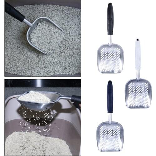 Pet Cat Litter Scoop Aluminum Alloy Sifter Deep Shovel Long Handle Pet Cat Litter Scoop Cleanning Tool for Puppy Kitten