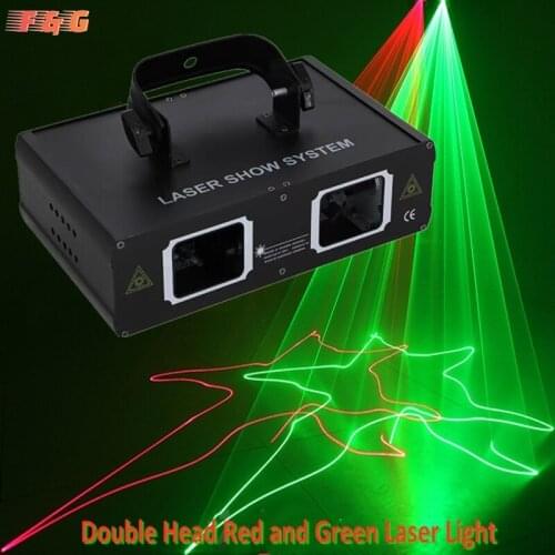 Red green line laser light double hole red green laser lights dj family party disco bar line effect laser projector