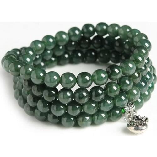 Oil green jade beads bracelet original personality bracelet necklace male and female models Bracelet with money bag p