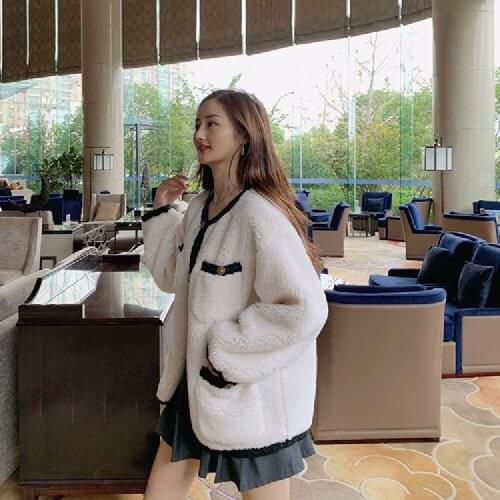 Cute little fragrance style imitation mink coat short artificial fur fur coat small fresh