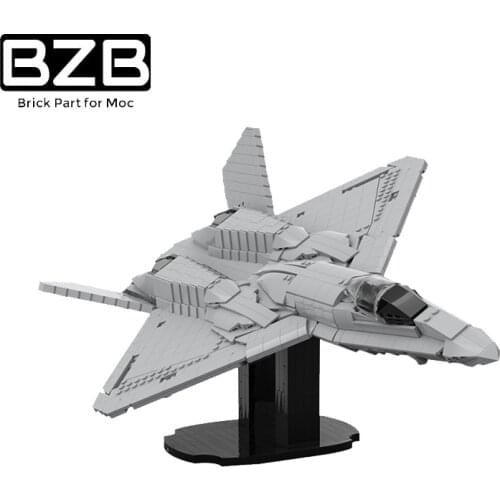 BZB MOC Space Hero Fighter Widow YF-23 Aircraft Battleship Building Block Model High-tech Brick Parts Kids DIY Toys Best Gifts