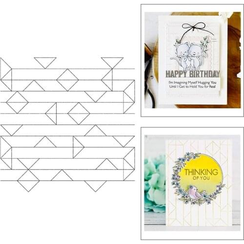 2021 New Square Stripe Background Transparent Clear Stamp For DIY Craft Making Greeting Card Scrapbooking No Metal Cutting Dies