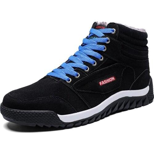 New winter men shoes footwear casual sneakers leather short plush Keep warm mens Ankle Boots non-slip Comfortable big size 39-46