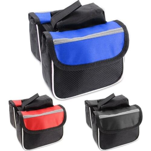 Front Beam Bicycle Bag,MTB Bike Saddle Bag Frame Front Top Tube Cycling Phone Case Bicycle Pouch Phone Double Bags