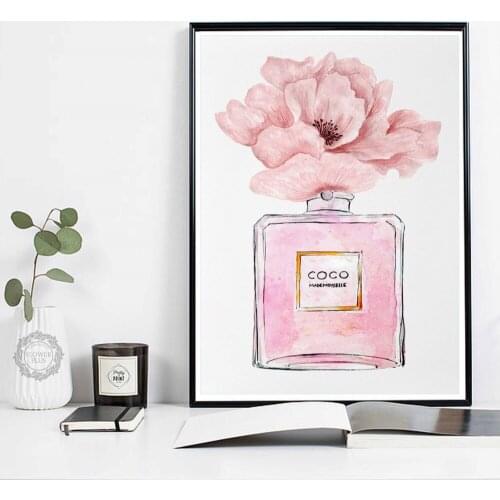 Full square/round diamond painting fashion girl’s room decoration mural, pink flower embroidery cross stitch mosaic cosmetics