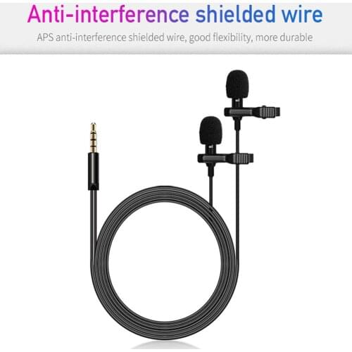 Portable USB Mini Microphone 1.5m Lapel Lavalier Mic Clip-on External Buttonhole Microphones for Laptop computer Recording Chat