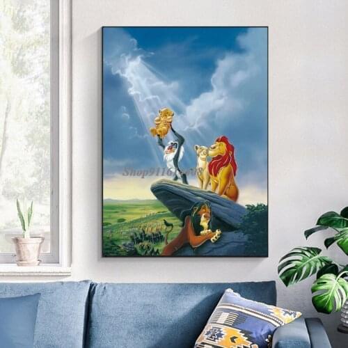 Disney Cartoon Poster and Prints Classic Lion King Animation Canvas Painting Wall Art Pictures Children Living Room Home Decor