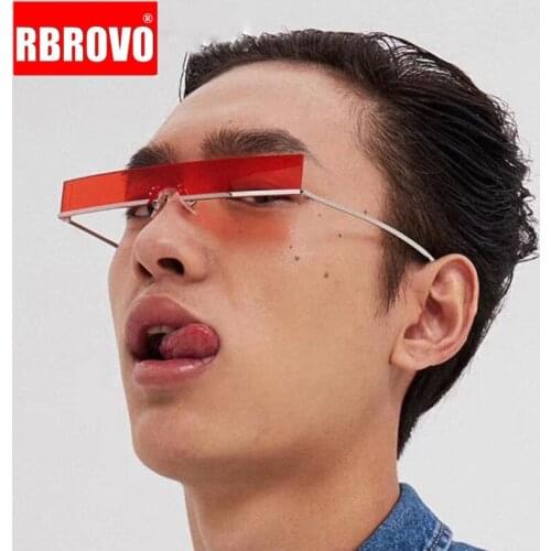 RBROVO 2021 Fashion Rectangle Sunglasses Men Vintage Brand Designer Mirror Glasses For Women Street Beat Oculos De Sol Gafas