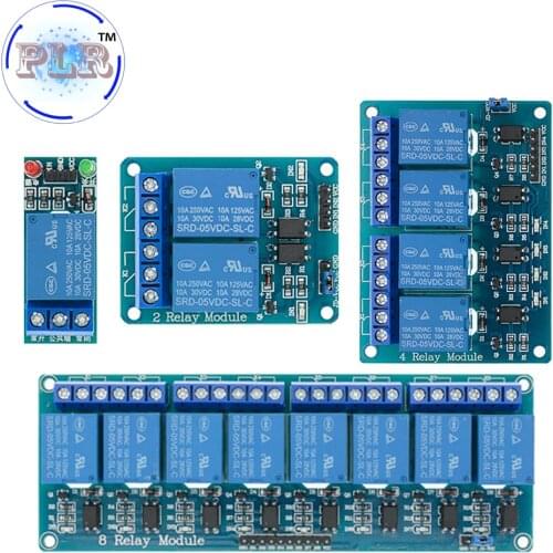 10pcs 5v 1 2 4 8 channel relay module with optocoupler PLR Relay Output 1 2 4 8 way relay module for arduino