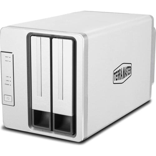 TerraMaster F2-210 NAS Server 2-Bay Intel Quad Core 1.4GHz 1GB RAM Network RAID Storage for Small/Medium Business (Diskless)