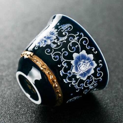 Blue and White Porcelain Kung Fu Tea Set Tea Cup Household Simple Teacup Personal Cup Small Tea Cup Tea Cup Tea Cup Teacups