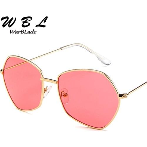 WarBLade 2019 Retro Sunglasses Women Big frame polygon Clear lens Sunglasses Brand Designer Vintage Men Sun Glasses Metal Frame