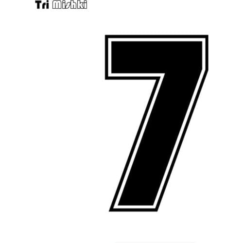 Tri Mishki HZX1182-7# racing number 7 helmet decals car sticker funny Vinyl Decals Motorcycle Accessories Stickers