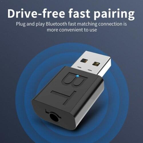 USB Bluetooth 5.0 Transmitter Receiver Wireless Audio Adapter Barrier-Free Drive-Free Port 10M Direct Use AUX Transmission T3A4