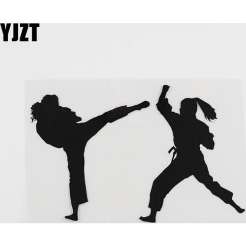 YJZT 15.2CMX9.7CM Fight Club Fighting Training Vinyl Car Sticker Black/Silver 8A-0248