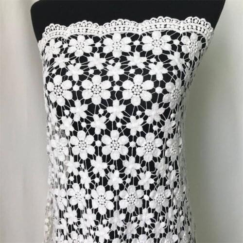 Vintage Cotton Fabric Guipure Flowers Lace Fabric Crocheted Hollowed out Floral fabric For Wedding Dress Bridal gown 120 X 91cm