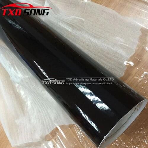 60CMx500CM/LOT Good quality Glossy Vinyl Car Decal Wrap Sticker Black Gloss Film Wrap Retail For HOOD Roof Motorcycle Scooter