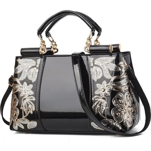 Embroidery Women Bag Leather Purses and Handbags Luxury Shoulder Bags Female Bags for Women 2020