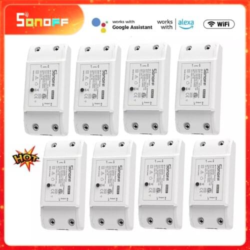 1/10/30Pcs Sonoff Basic R2 Timing WiFi Switch Breaker Smart Home Remote Control Module For Alexa Google Home eWelink APP