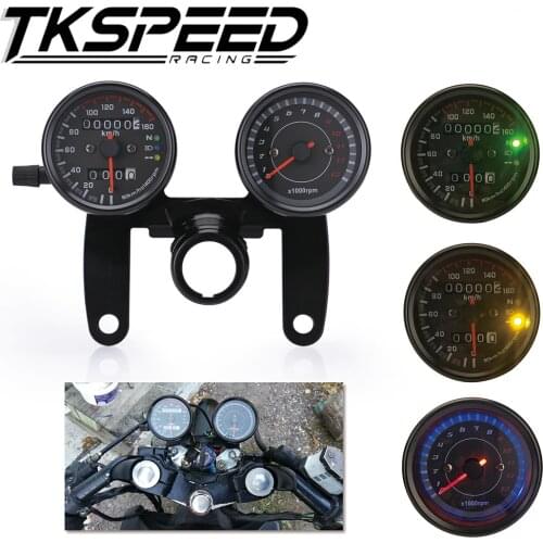 1Set Black Universal Motorcycle Speedometer Odometer Gauge 0 ~ 160 km/h 13000 rpm LED Backlight tachometer Instrument