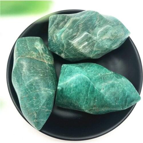 1pc Natural Amazonite Flame Shaped Crystal Polished Healing Stones Healing Decor Natural Stones and Minerals