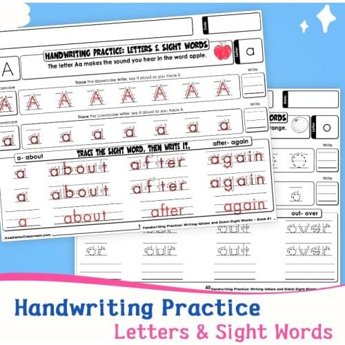 132PCS/Set Handwriting Practice alphabet 220 Sight words Writing Early childhood leaning English language education for kids
