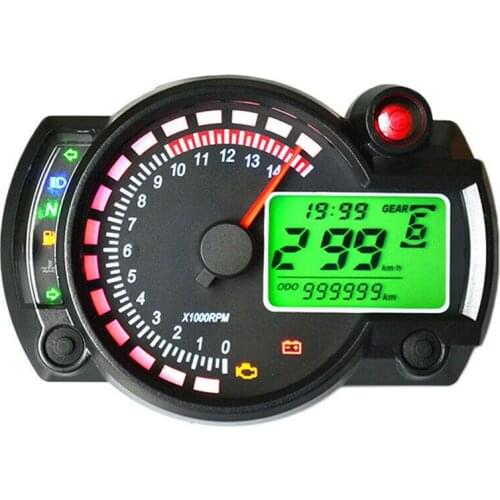 15000rpm Motorcycle Universal LCD Digital Speedometer Tachometer Odometer Gauge