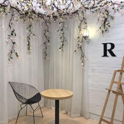 160cm Magnolia Artificial Flowers Orhcid Vine Silk fake Flower Wall Rattan Garland Branches for Backdrop Wedding Home Decoration